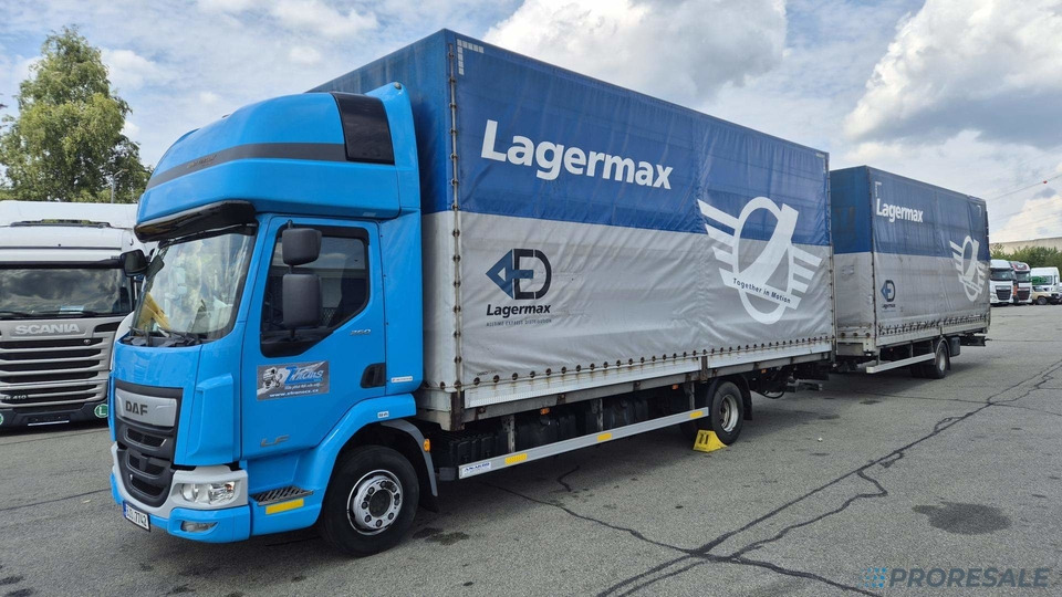 DAF LF 260 FA EURO 6 valník s plachtou + hydraulické čelo - prodejné jen s přívěsem GTS P0471Z - cena je za celou soupravu - Camión lona: foto 2 DAF LF 260 FA EURO 6 valník s plachtou + hydraulické čelo - prodejné jen s přívěsem GTS P0471Z - cena je za celou soupravu - Camión lona: foto 2