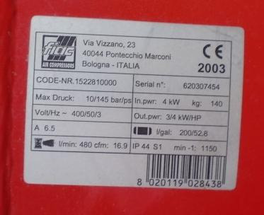 FIAC AB T 200-480 piston compressor - Compresor de aire: foto 4 FIAC AB T 200-480 piston compressor - Compresor de aire: foto 4