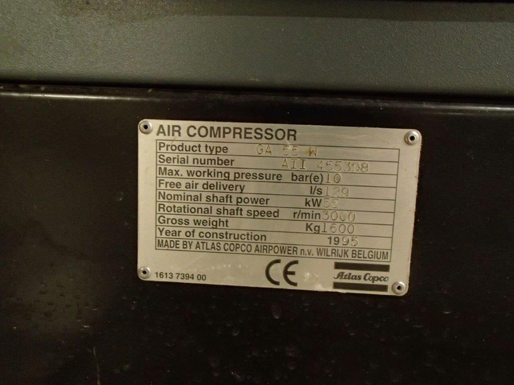 Frequency controlled screw compressor Atlas Copco GA 55 W - Compresor de aire: foto 2 Frequency controlled screw compressor Atlas Copco GA 55 W - Compresor de aire: foto 2