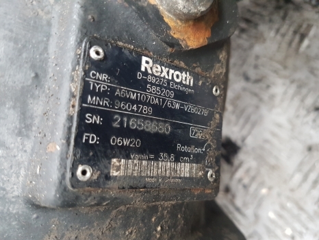 Manitou Mrt2540 Drive Motor, Reducer Rextroth A6vm107da1/63w-vzb027b, 9604789 - Bomba hidráulica para Manipulador telescópico: foto 2 Manitou Mrt2540 Drive Motor, Reducer Rextroth A6vm107da1/63w-vzb027b, 9604789 - Bomba hidráulica para Manipulador telescópico: foto 2