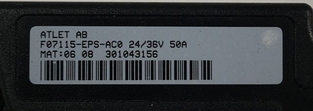 Atlet 301043156 | Controlller EPS AC0 f07115 EPS-AC0 24V/36V 50A - Unidad de control para Equipo de manutención: foto 2 Atlet 301043156 | Controlller EPS AC0 f07115 EPS-AC0 24V/36V 50A - Unidad de control para Equipo de manutención: foto 2