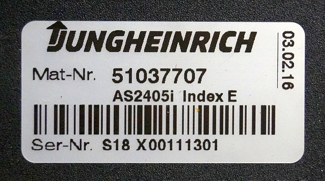 Jungheinrich 51037707 | Rij regeling driving controller AS2405i index E Sw. 1,31 - Unidad de control para Equipo de manutención: foto 3 Jungheinrich 51037707 | Rij regeling driving controller AS2405i index E Sw. 1,31 - Unidad de control para Equipo de manutención: foto 3