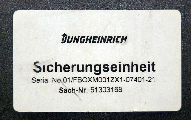 Jungheinrich 51303168 | Zekeringkast Fusebox sn. 01/FBOXM001ZX1-07404-21 - Fusible para Equipo de manutención: foto 3 Jungheinrich 51303168 | Zekeringkast Fusebox sn. 01/FBOXM001ZX1-07404-21 - Fusible para Equipo de manutención: foto 3