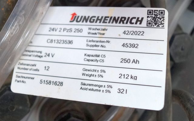 Jungheinrich unknown | Battery 24 2PZS250 year 2022 weight 212 kg sn. C81323536 - Acumulador para Equipo de manutención: foto 4 Jungheinrich unknown | Battery 24 2PZS250 year 2022 weight 212 kg sn. C81323536 - Acumulador para Equipo de manutención: foto 4