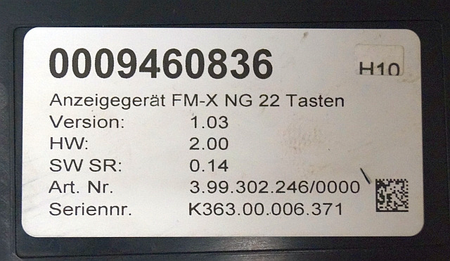 Still 0009460836 | Display V1.03 HW 2.00 Sw. 0.14 399302246/0000 sn K363.00.006 - Salpicadero para Equipo de manutención: foto 3 Still 0009460836 | Display V1.03 HW 2.00 Sw. 0.14 399302246/0000 sn K363.00.006 - Salpicadero para Equipo de manutención: foto 3