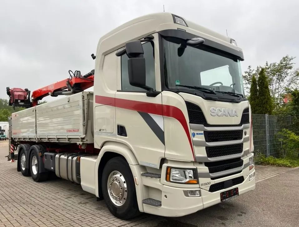 Scania R500 Baustoff / 2-stronna wywrotka Schwarzmüller /HDS Fassi F215 / Euro 6 / Napęd na tylną oś - Camión volquete, Camión grúa: foto 1 Scania R500 Baustoff / 2-stronna wywrotka Schwarzmüller /HDS Fassi F215 / Euro 6 / Napęd na tylną oś - Camión volquete, Camión grúa: foto 1