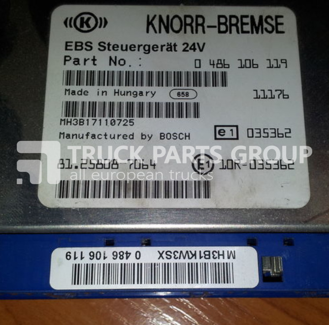 MAN TGA, TGX, TGS, TGM, TGL, Electronic brake system 5/8 FULL EBS - Unidad de control para Camión: foto 1 MAN TGA, TGX, TGS, TGM, TGL, Electronic brake system 5/8 FULL EBS - Unidad de control para Camión: foto 1