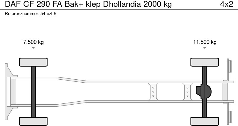 Camión caja cerrada DAF CF 290 FA Bak+ klep Dhollandia 2000 kg: foto 20