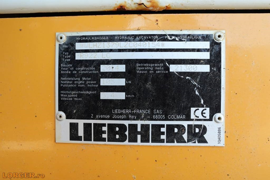 Liebherr R 922 LC - Excavadora de cadenas: foto 3 Liebherr R 922 LC - Excavadora de cadenas: foto 3