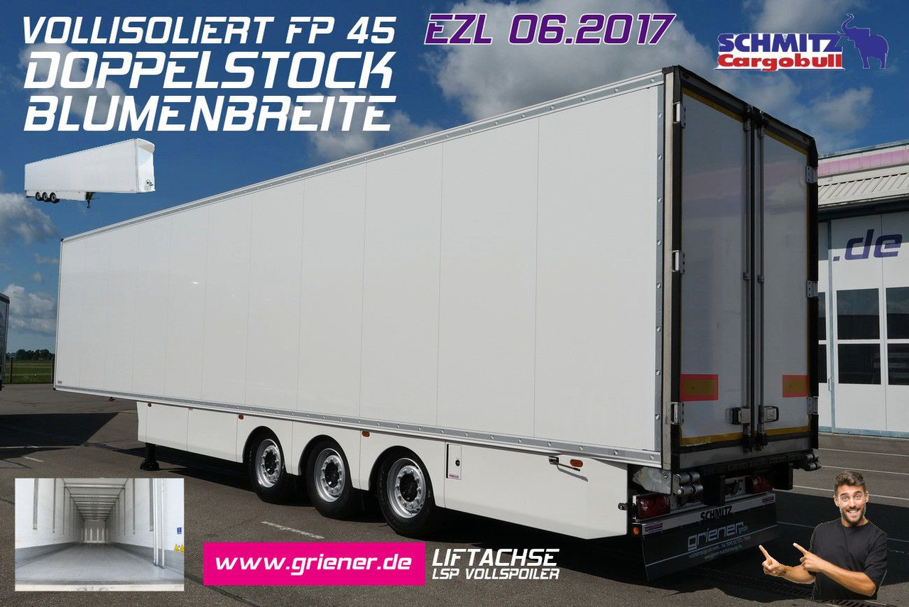 Schmitz Cargobull SKO 24/ISOLIERT fp 45/BLUMENBREITE /DOPPELSTOCK - Semirremolque caja cerrada: foto 1 Schmitz Cargobull SKO 24/ISOLIERT fp 45/BLUMENBREITE /DOPPELSTOCK - Semirremolque caja cerrada: foto 1