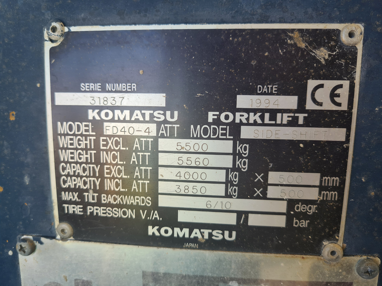 KOMATSU FD40-4 - Equipo de manutención: foto 1 KOMATSU FD40-4 - Equipo de manutención: foto 1
