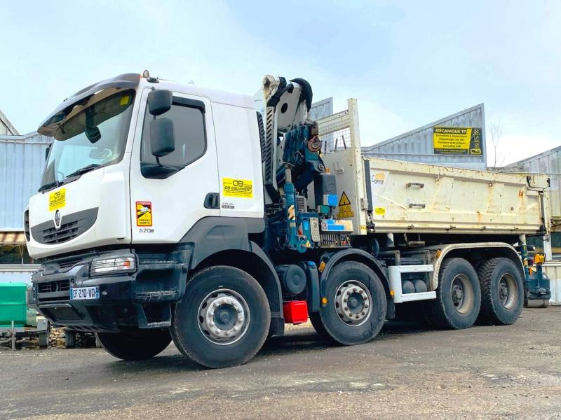 RENAULT KERAX 8x4 520 BIBENNE CIF GRUE CORMACH - Camión volquete, Camión grúa: foto 1 RENAULT KERAX 8x4 520 BIBENNE CIF GRUE CORMACH - Camión volquete, Camión grúa: foto 1