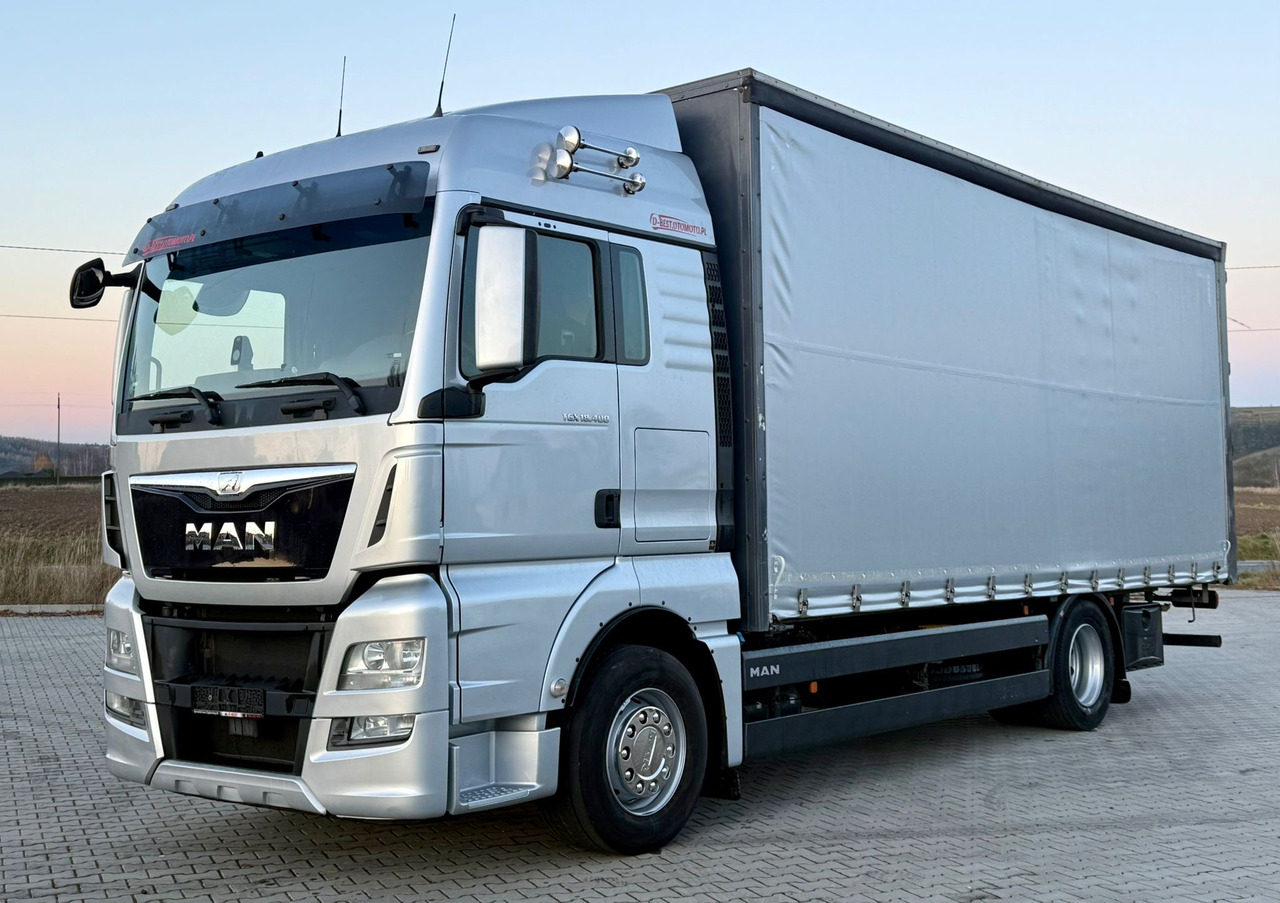 MAN TGX 18.400 / FIRANKA / KONTENER / NISKI PRZEBIEG / EURO 6 / AUTOMAT / SYPIALKA / 2016 ROK - Camión lona: foto 2 MAN TGX 18.400 / FIRANKA / KONTENER / NISKI PRZEBIEG / EURO 6 / AUTOMAT / SYPIALKA / 2016 ROK - Camión lona: foto 2