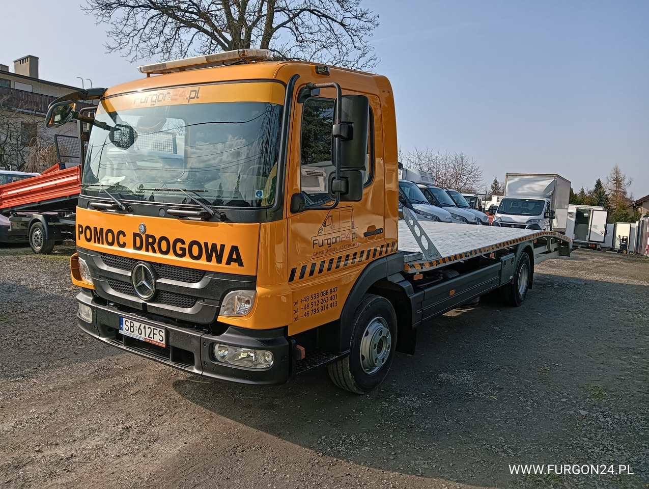 MERCEDES ATEGO 1018 POMOC DROGOWA LAWETA NR 665 - Camión portavehículos: foto 1 MERCEDES ATEGO 1018 POMOC DROGOWA LAWETA NR 665 - Camión portavehículos: foto 1