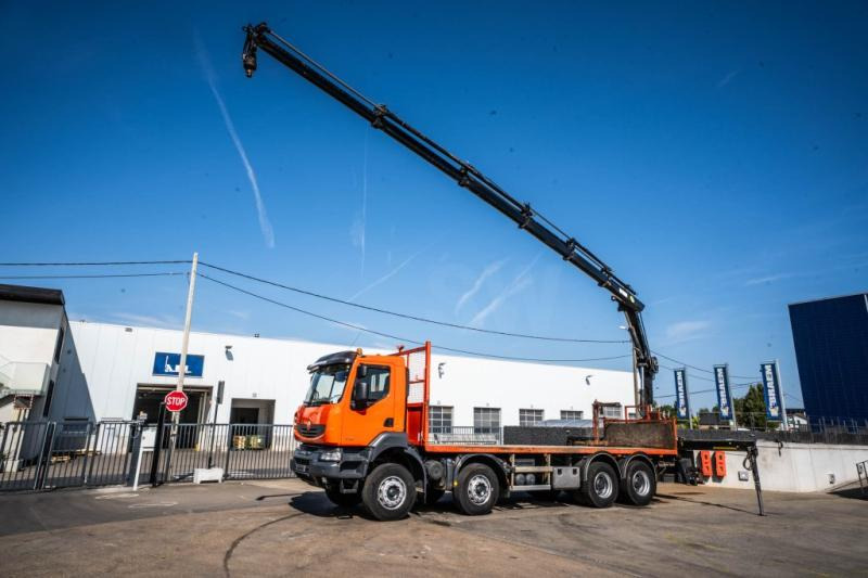 Renault KERAX 430 DXI+ HIAB 16 T/m + 5 EXT - Camión caja abierta, Camión grúa: foto 1 Renault KERAX 430 DXI+ HIAB 16 T/m + 5 EXT - Camión caja abierta, Camión grúa: foto 1