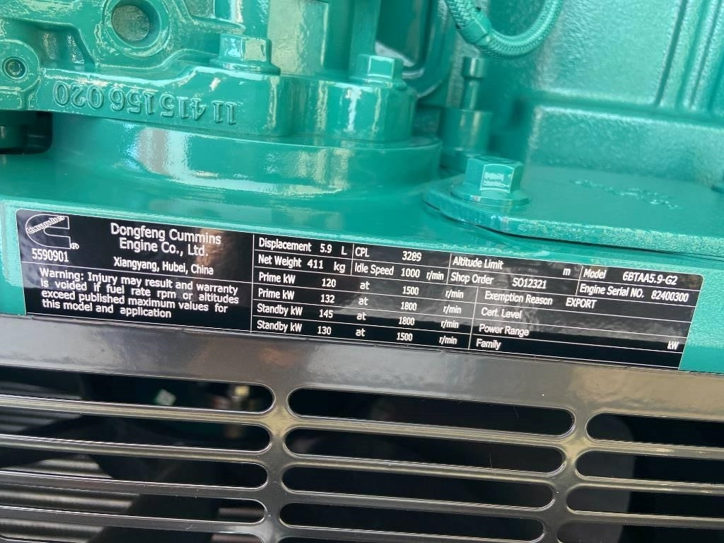 Generador industriale Cummins 6BTAA5.9-G2 - 155 kVA Generator - DPX-19837: foto 8