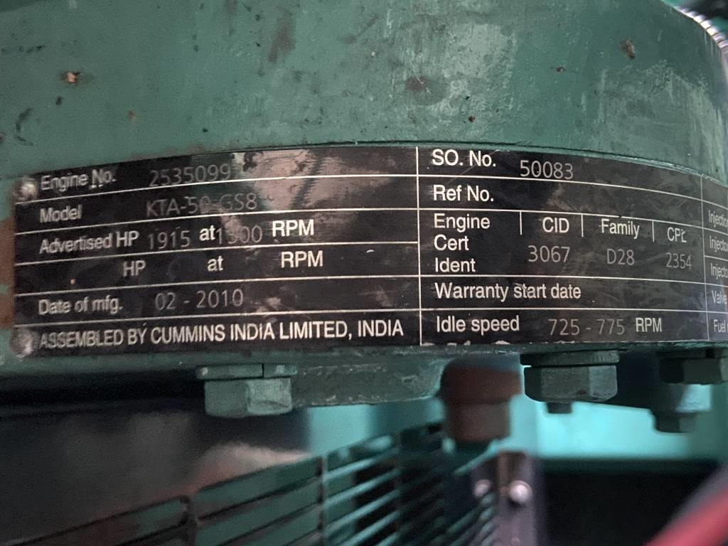 Generador industriale Cummins C1675D5A - 1.675 kVA Generator - DPX-12627: foto 9 Generador industriale Cummins C1675D5A - 1.675 kVA Generator - DPX-12627: foto 9