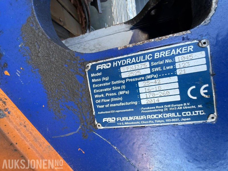 2014 Furukawa FXJ-375 dele-hammer - Equipo de construcción: foto 3 2014 Furukawa FXJ-375 dele-hammer - Equipo de construcción: foto 3