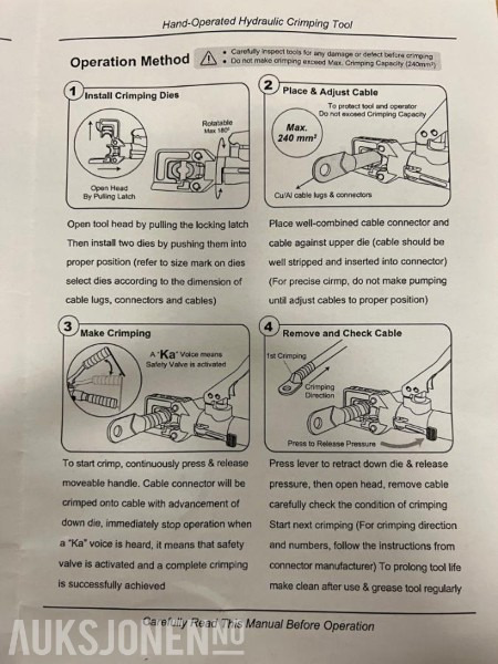 Hydraulisk Presstang for C-Press og kabelsko- Ny/Ubrukt - Implemento para Maquinaria de construcción: foto 4 Hydraulisk Presstang for C-Press og kabelsko- Ny/Ubrukt - Implemento para Maquinaria de construcción: foto 4