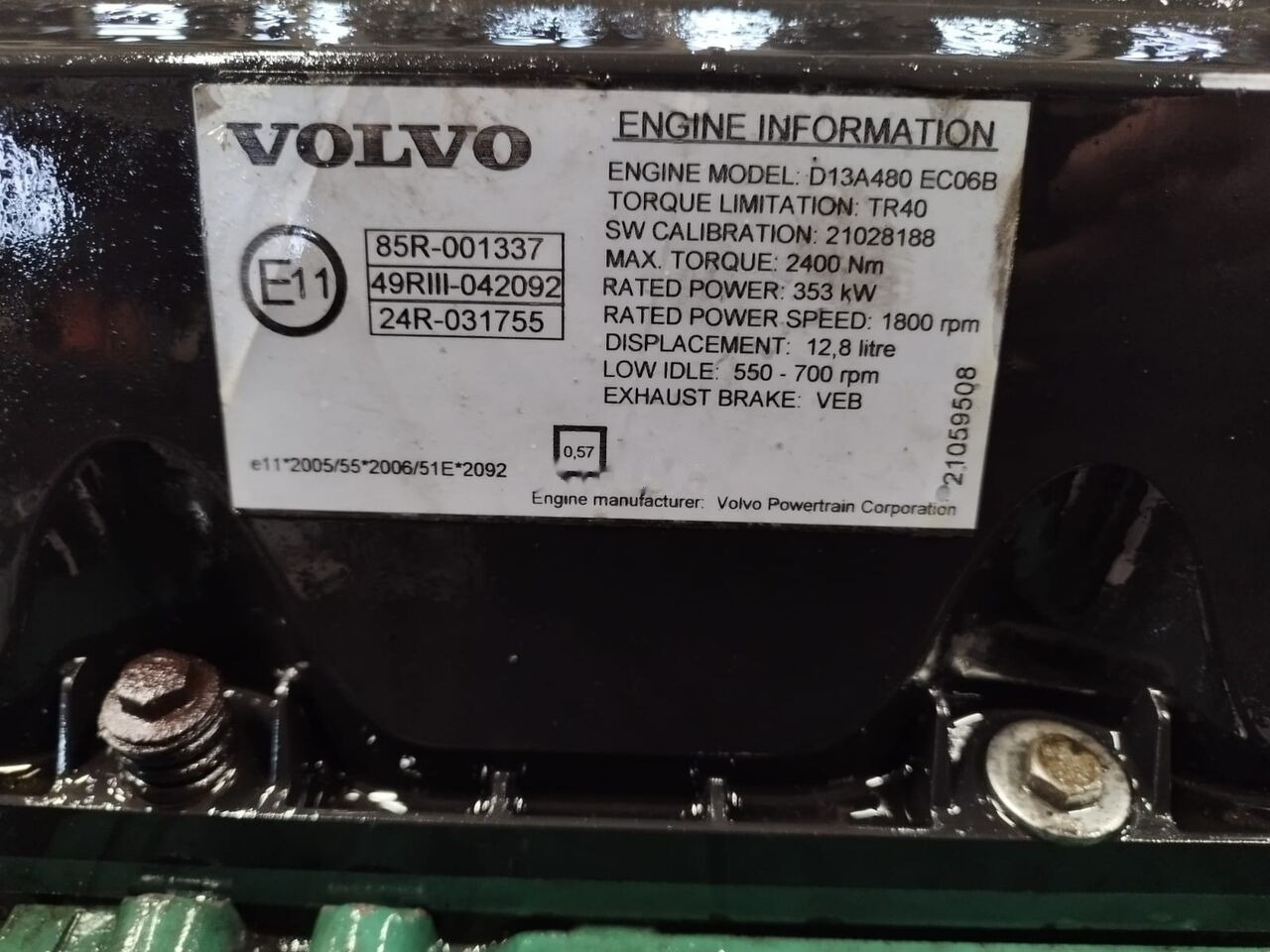Volvo D13A480 EC06B Volvo FH, FM, FMX - Motor para Camión: foto 4 Volvo D13A480 EC06B Volvo FH, FM, FMX - Motor para Camión: foto 4