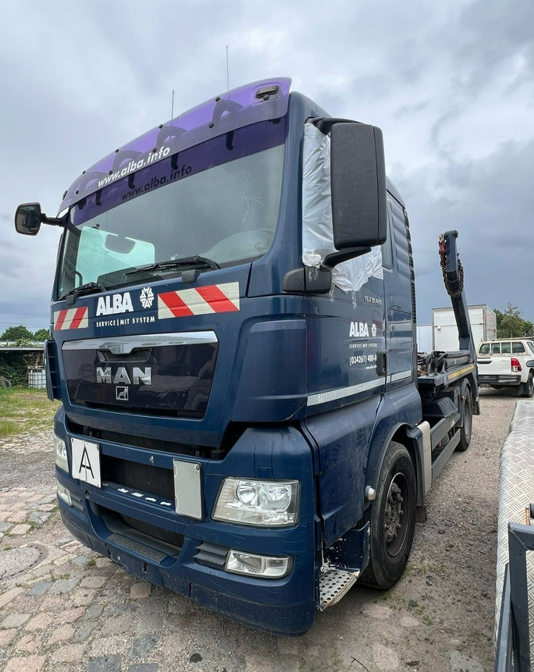 MAN Inny MAN Man TGX 18.400 Bramowiec hakowiec Meiler Model 2012 - Camión portacontenedor de cadenas: foto 1 MAN Inny MAN Man TGX 18.400 Bramowiec hakowiec Meiler Model 2012 - Camión portacontenedor de cadenas: foto 1