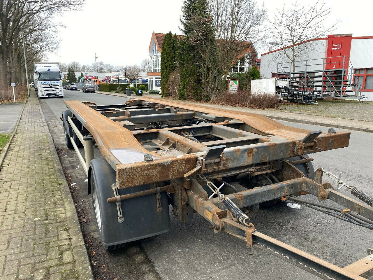 Remolque multilift/ Portacontenedores de cadenas Hüffermann HKA 1870 Abrollanhänger: foto 1