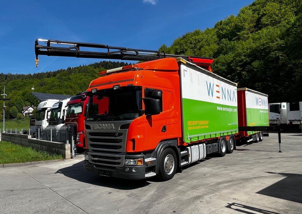 Scania G420 // Tandem // HDS Palfinger 18002 EH // Przyczepa // Oś skrętna podnoszona // Video !!! - Camión lona, Remolque con toldo: foto 1 Scania G420 // Tandem // HDS Palfinger 18002 EH // Przyczepa // Oś skrętna podnoszona // Video !!! - Camión lona, Remolque con toldo: foto 1