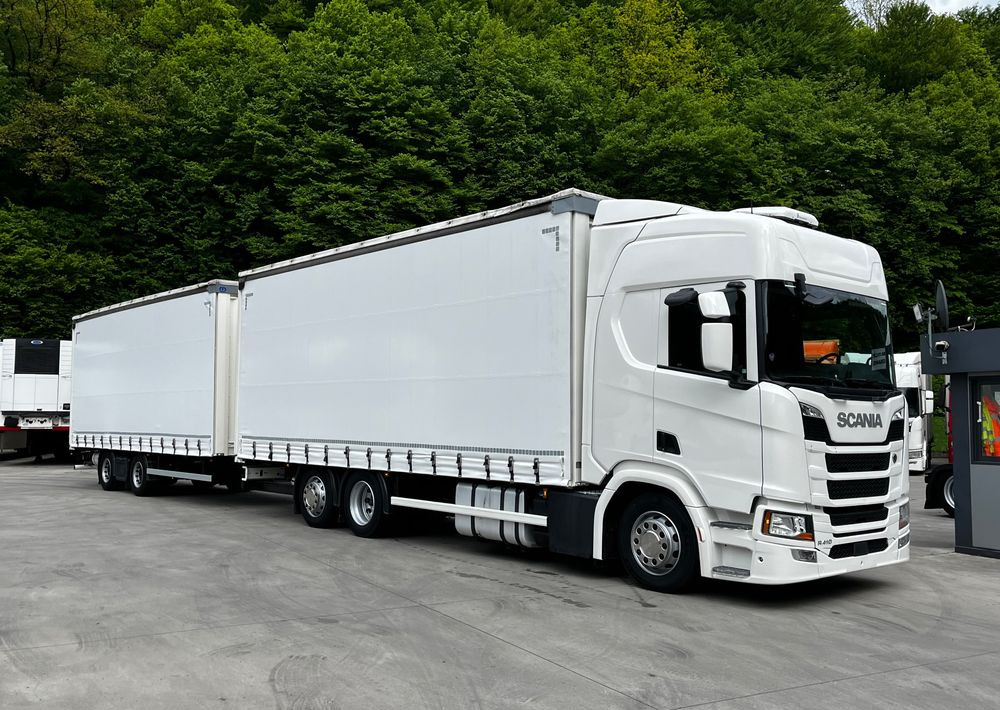 Scania R410 // 2018 // Retarder // Tandem 7.7+7.7 // Przyczepa Krone // Oś podnosozna // - Camión lona: foto 1 Scania R410 // 2018 // Retarder // Tandem 7.7+7.7 // Przyczepa Krone // Oś podnosozna // - Camión lona: foto 1