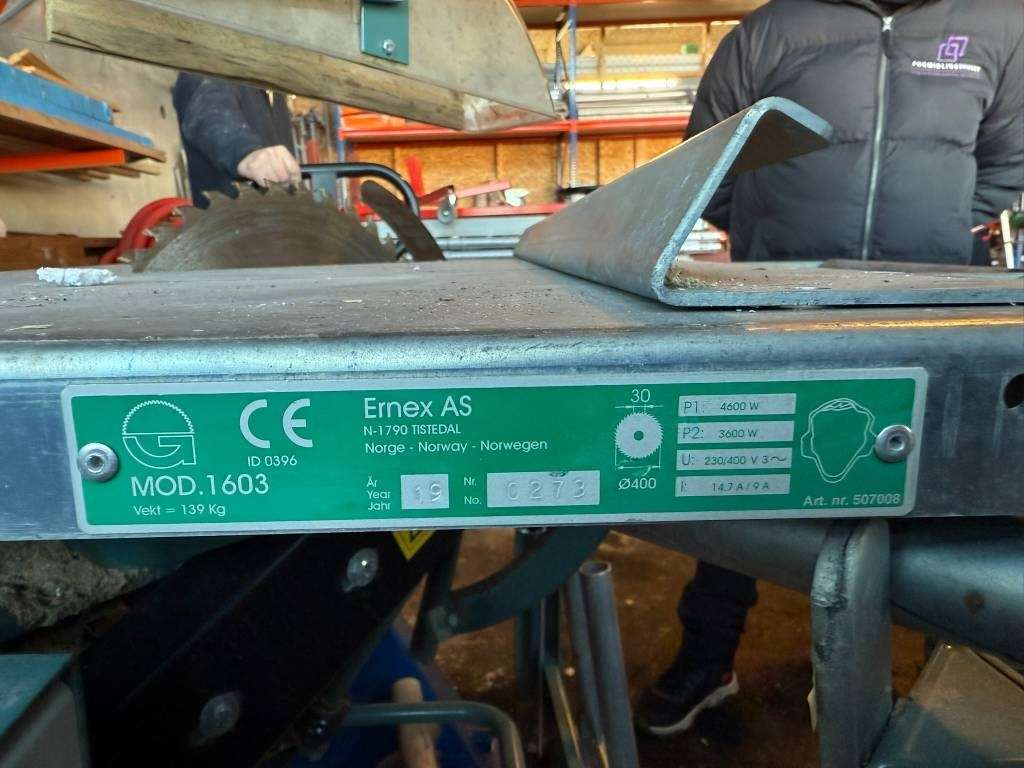 Máquina para madera Ernex 1603 230/400 V gjerdesag med rullebord: foto 6 Máquina para madera Ernex 1603 230/400 V gjerdesag med rullebord: foto 6