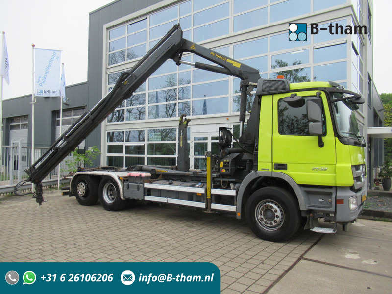 Mercedes-Benz Actros 2532 LTNLA 6X2 Hooklift + Crane, Haak - Kraan - Camión multibasculante, Camión grúa: foto 1 Mercedes-Benz Actros 2532 LTNLA 6X2 Hooklift + Crane, Haak - Kraan - Camión multibasculante, Camión grúa: foto 1