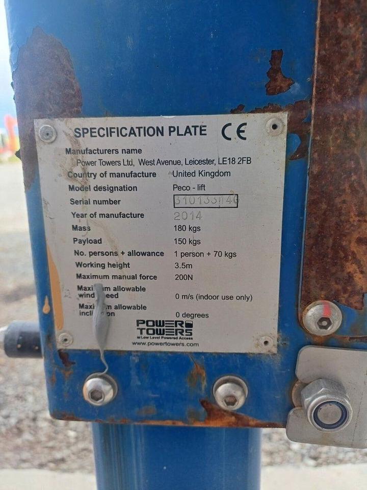 JLG Peco lift henkilönostin - Plataforma de mástil vertical: foto 5 JLG Peco lift henkilönostin - Plataforma de mástil vertical: foto 5