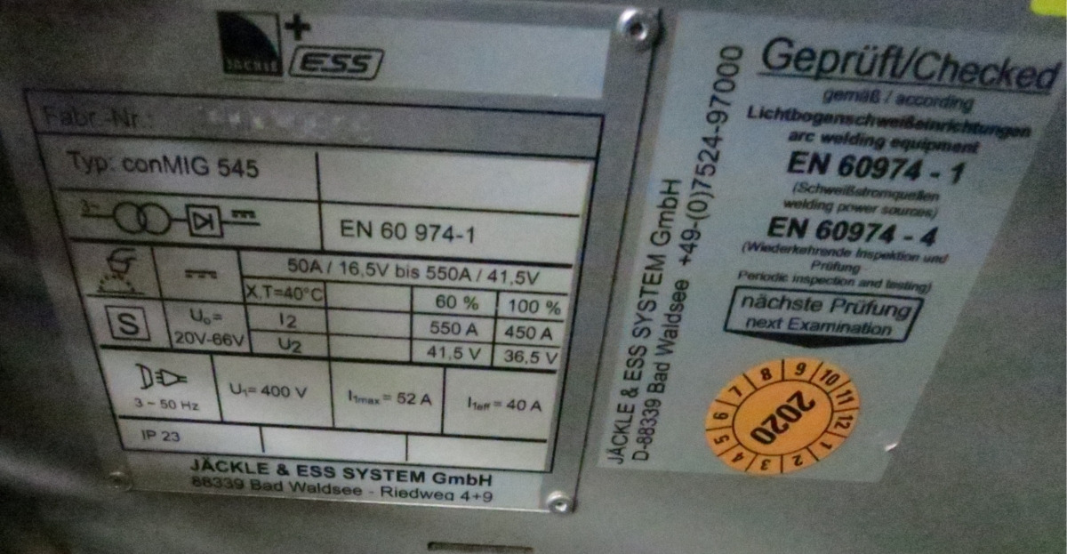 Jaeckle conMIG 545 - Equipo de soldadura: foto 3 Jaeckle conMIG 545 - Equipo de soldadura: foto 3