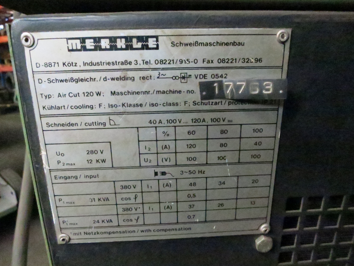 Merkle Air Cut 120W - Equipo de soldadura: foto 3 Merkle Air Cut 120W - Equipo de soldadura: foto 3