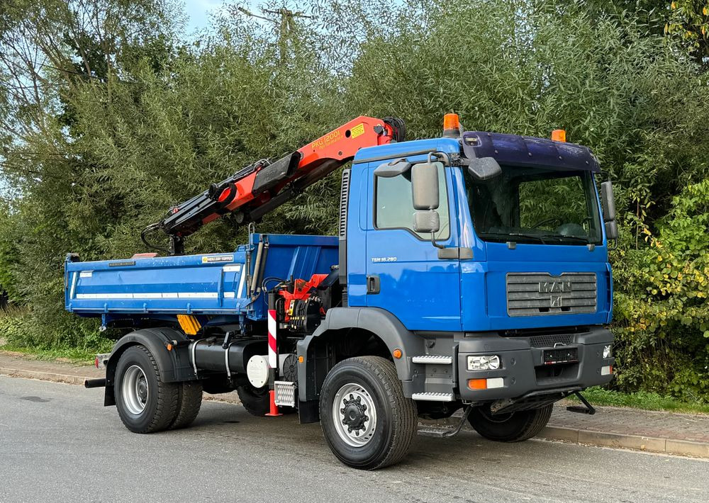 MAN * MAN 18 280 * KIPER WYWROTKA * 4x4 * HDS Palfinger 120 STAN BARDZO DOBRY * Sprowadzony - Camión volquete: foto 2 MAN * MAN 18 280 * KIPER WYWROTKA * 4x4 * HDS Palfinger 120 STAN BARDZO DOBRY * Sprowadzony - Camión volquete: foto 2