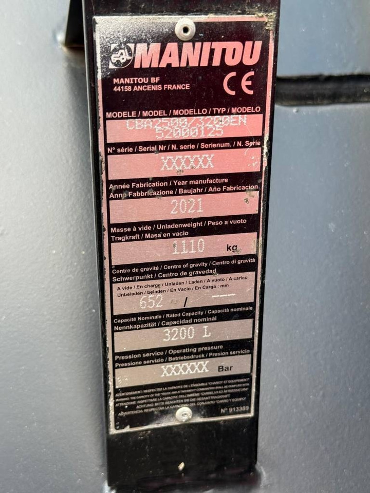 Manitou CBA 2500/3200 EN 3,2m3 52000125 2021 - Cazo para Maquinaria de construcción: foto 5 Manitou CBA 2500/3200 EN 3,2m3 52000125 2021 - Cazo para Maquinaria de construcción: foto 5