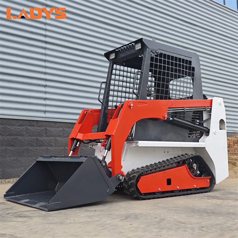 Minicargadora LADYS Free Shipping Mini Skid Steer Loader Compact Track Electric/Diesel Chinese Mini Skid Steer Loader For Sale With Mini Skid Steer Attachments 4 In 1 Bucket: foto 7