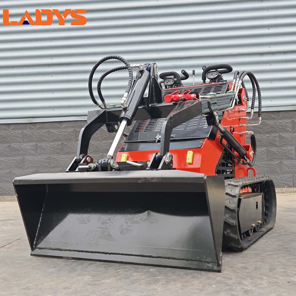 Minicargadora LADYS Free Shipping Mini Skid Steer Loader Compact Track Electric/Diesel Chinese Mini Skid Steer Loader For Sale With Mini Skid Steer Attachments 4 In 1 Bucket: foto 9