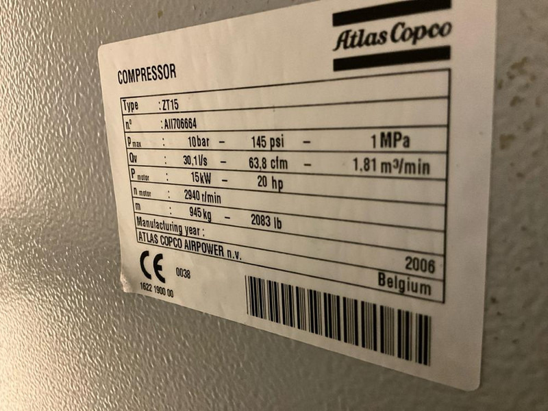 Atlas-Copco ZT 15 - Compresor de aire: foto 5 Atlas-Copco ZT 15 - Compresor de aire: foto 5