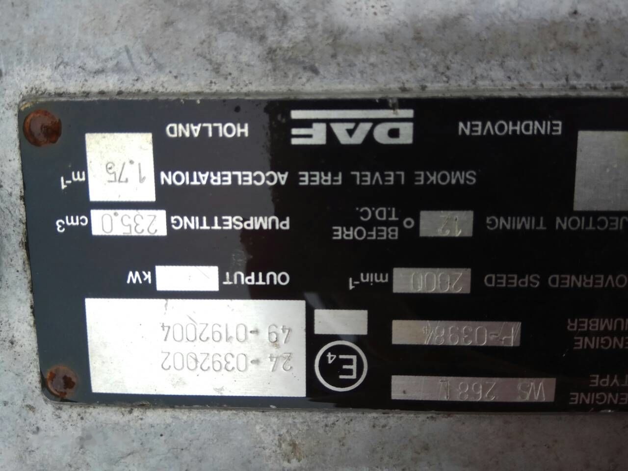 DAF ATI WS268   DAF ATI DAF 85 95 - Motor para Camión: foto 3 DAF ATI WS268   DAF ATI DAF 85 95 - Motor para Camión: foto 3