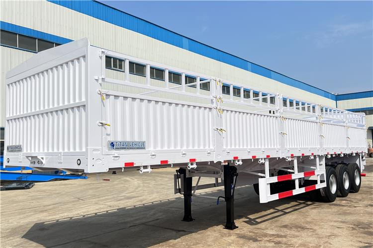 TITAN Tri Axle 60 Ton Fence Cargo Semi Trailer for Sale In Guinea - Semirremolque transporte de ganado: foto 2 TITAN Tri Axle 60 Ton Fence Cargo Semi Trailer for Sale In Guinea - Semirremolque transporte de ganado: foto 2