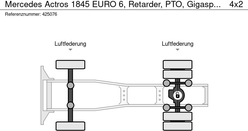 Cabeza tractora Mercedes-Benz Actros 1845 EURO 6, Retarder, PTO, Gigaspace, Lowdeck: foto 15