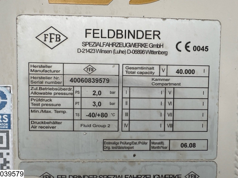 Feldbinder Silo 40.000 Liter, 3 Comp - Semirremolque cisterna: foto 4 Feldbinder Silo 40.000 Liter, 3 Comp - Semirremolque cisterna: foto 4