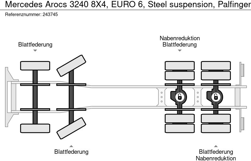 Camión caja abierta, Camión grúa Mercedes-Benz Arocs 3240 8X4, EURO 6, Steel suspension, Palfinger: foto 16 Camión caja abierta, Camión grúa Mercedes-Benz Arocs 3240 8X4, EURO 6, Steel suspension, Palfinger: foto 16