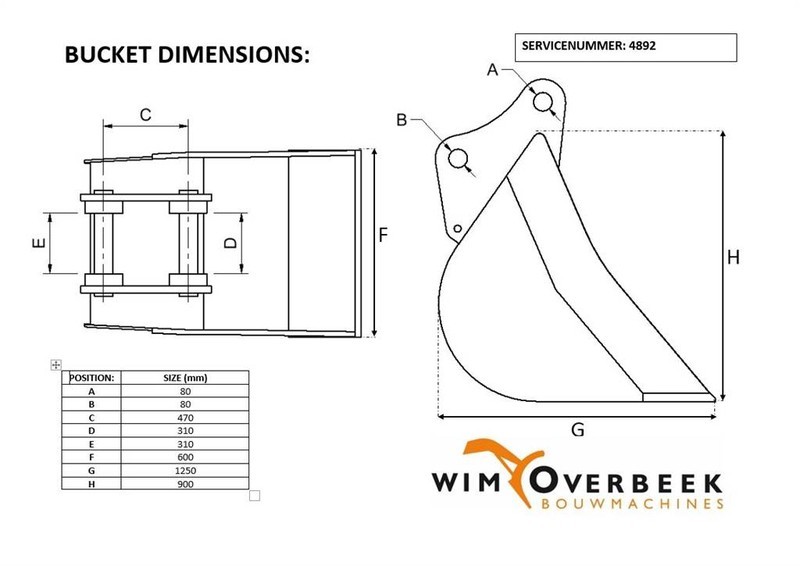 Liebherr 0,60 mtr - Bucket/Schaufel/Dichte bak - Cazo: foto 5 Liebherr 0,60 mtr - Bucket/Schaufel/Dichte bak - Cazo: foto 5