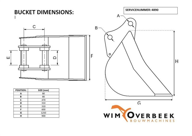 Liebherr 0,60 mtr - Bucket/Schaufel/Dichte bak - Cazo: foto 5 Liebherr 0,60 mtr - Bucket/Schaufel/Dichte bak - Cazo: foto 5