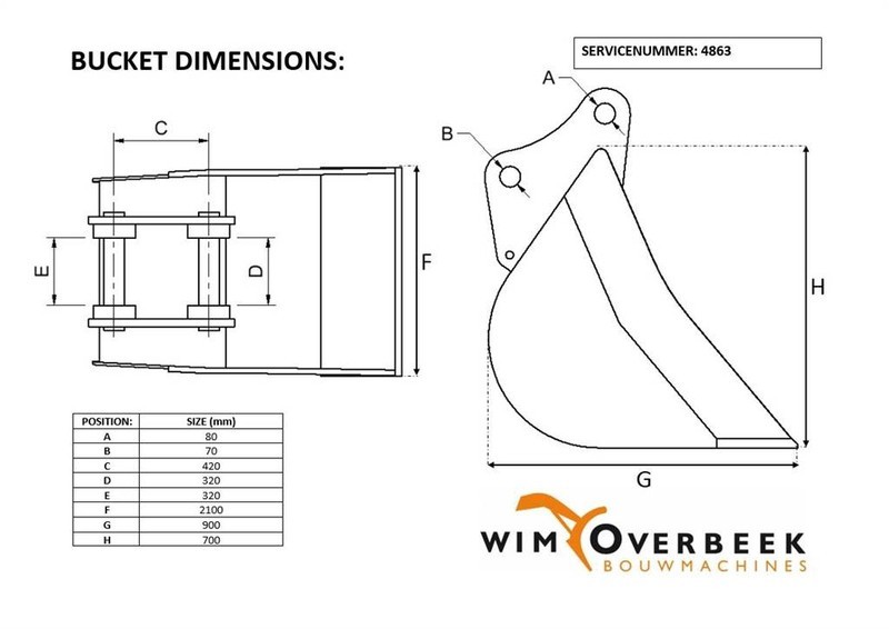 Liebherr 2,10 mtr - Bucket/Schaufel/Dichte bak - Cazo: foto 5 Liebherr 2,10 mtr - Bucket/Schaufel/Dichte bak - Cazo: foto 5