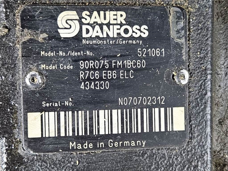 Sauer Danfoss 90R075FM1BC60R7C6-Drive pump/Fahrpumpe/Rijpomp - Hidráulica para Maquinaria de construcción: foto 5 Sauer Danfoss 90R075FM1BC60R7C6-Drive pump/Fahrpumpe/Rijpomp - Hidráulica para Maquinaria de construcción: foto 5