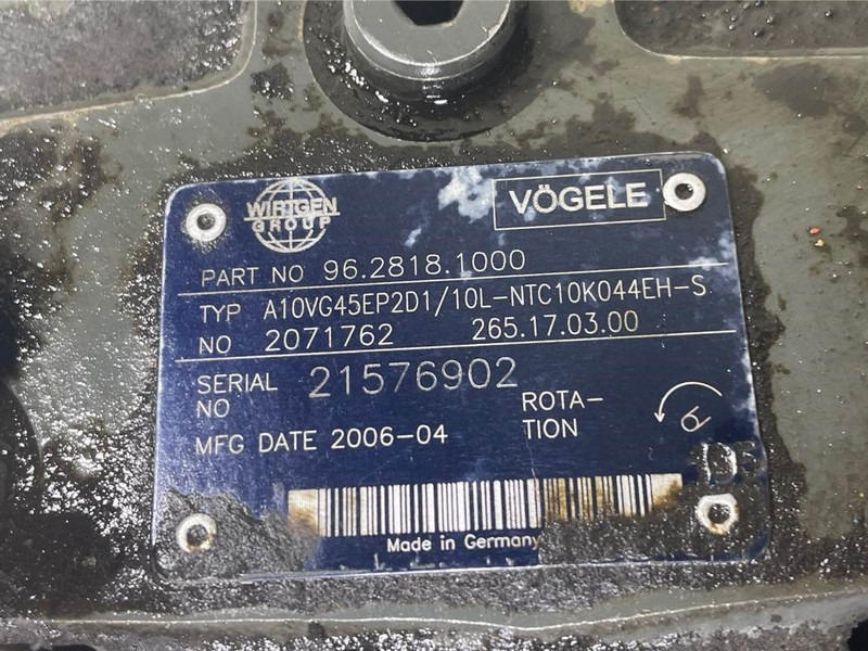 Vögele 96.2823.1000/R902071762/265.17.03.00-Drive pump - Hidráulica para Maquinaria de construcción: foto 4 Vögele 96.2823.1000/R902071762/265.17.03.00-Drive pump - Hidráulica para Maquinaria de construcción: foto 4