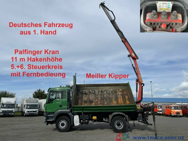 MAN TGS 18.320 Meiller Kipper-Palfinger Kran-1. Hand - Camión volquete, Camión grúa: foto 1 MAN TGS 18.320 Meiller Kipper-Palfinger Kran-1. Hand - Camión volquete, Camión grúa: foto 1