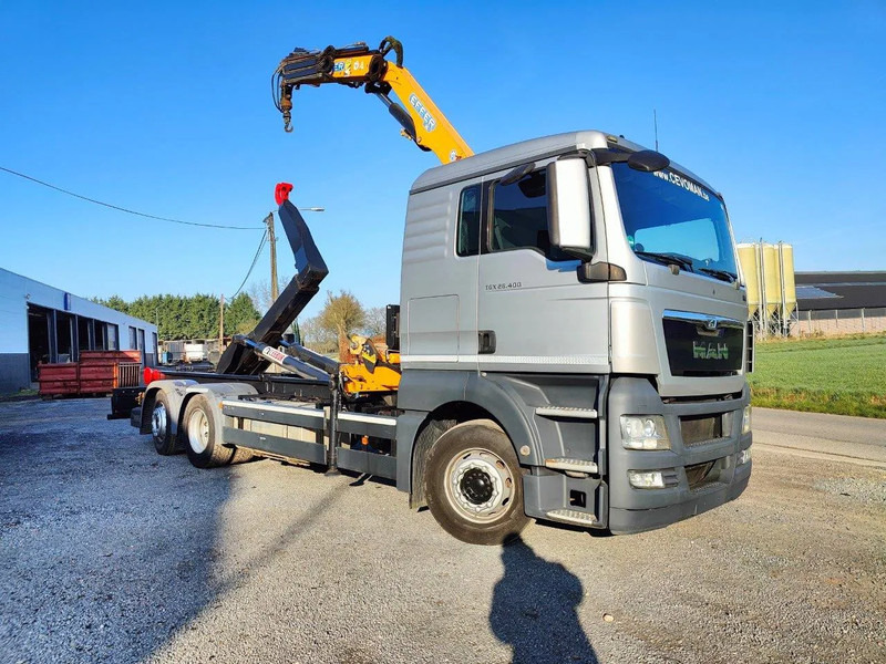 MAN TGX 26.400 6x2 Euro5 Container LEEBUR + Crane Effer 145 - Camión multibasculante, Camión grúa: foto 2 MAN TGX 26.400 6x2 Euro5 Container LEEBUR + Crane Effer 145 - Camión multibasculante, Camión grúa: foto 2